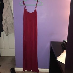 Red Maxi dress with thigh slit